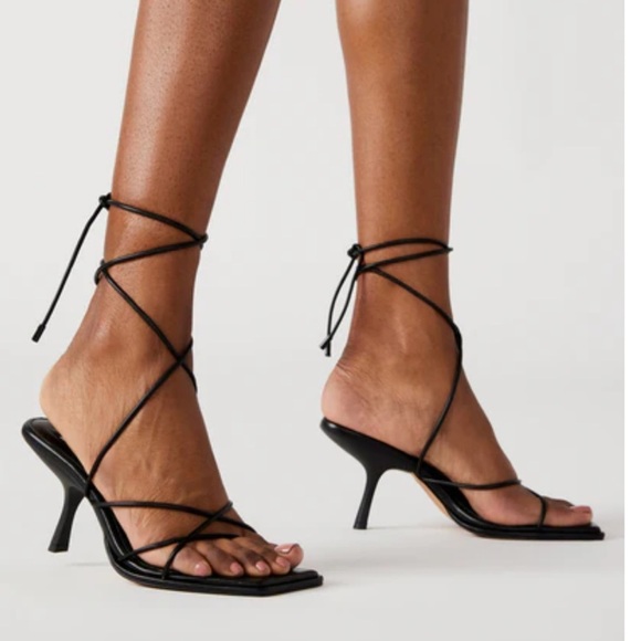 Steve Madden Black Strappy Heels - Picture 1 of 5
